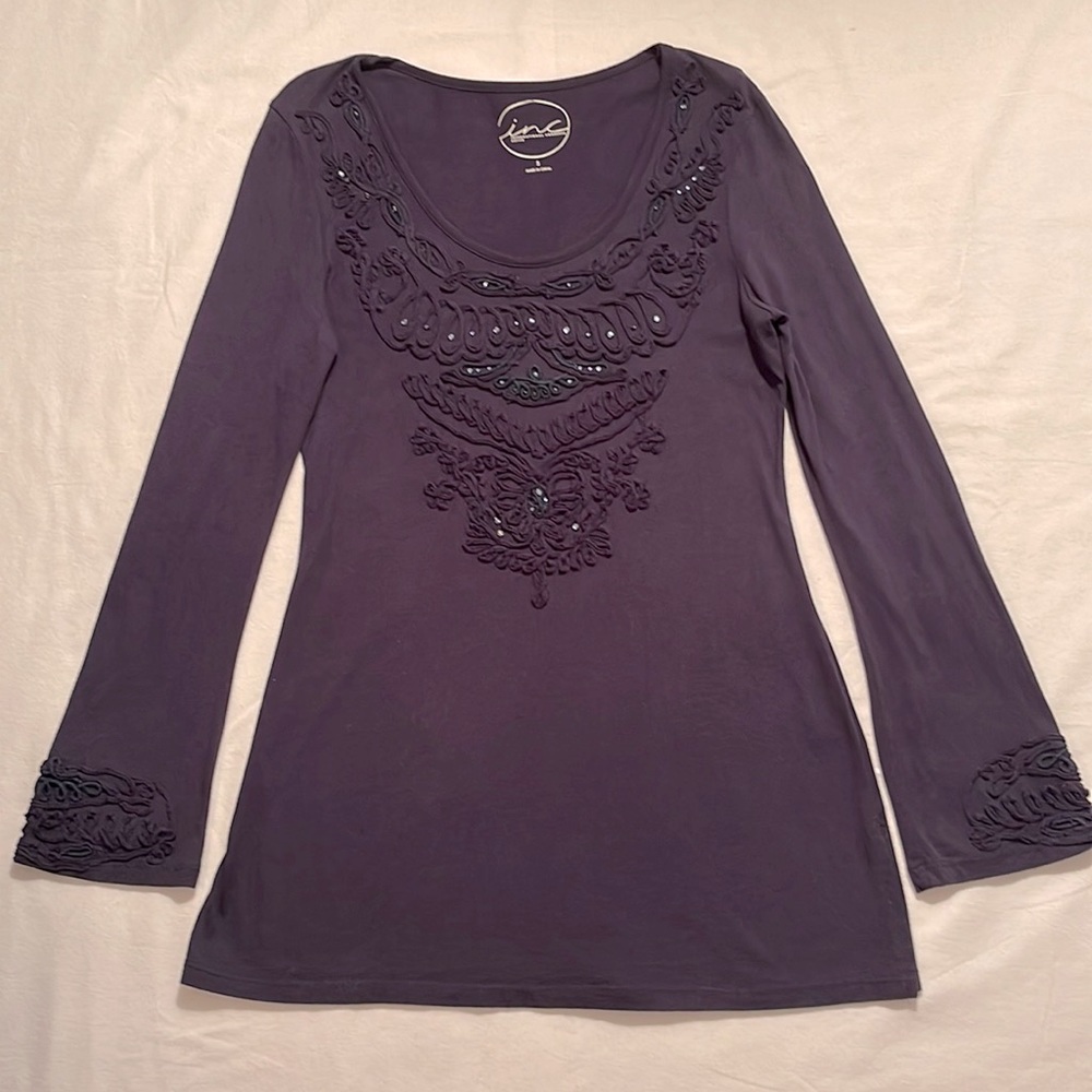 INC Navy Blue Blouse, Size S